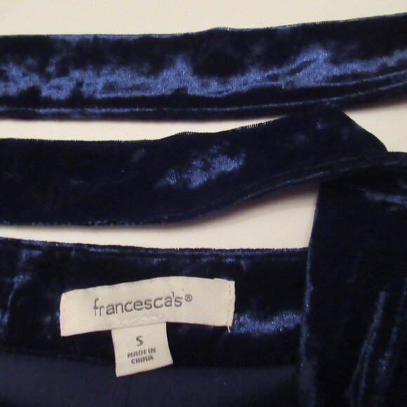 Blue Crushed Velvet Faux Wrap Skirt Long Maxi & Tank Top Party Prom EUC Gorgeous - Picture 14 of 16
